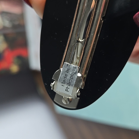 Vintage mother-of-pearl abalone inlays Hair Clip ducks family play in the River - Picture 15 of 17